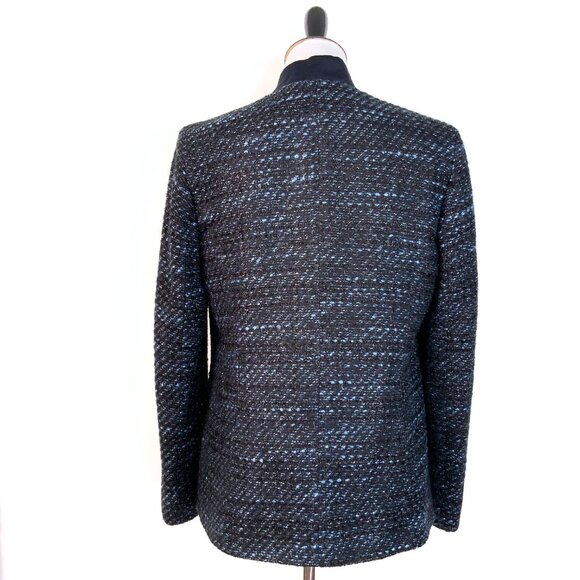 Elie Tahari Tori Blue Metallic Tweed Blazer Sz 10 - Picture 8 of 16